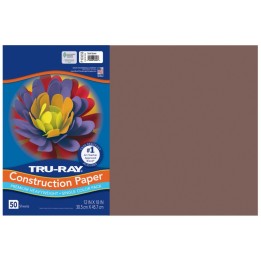 Tru-Ray® Construction Paper, Heavyweight, Dark Brown, 12" x 18", 50 Sheets
