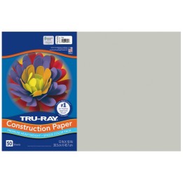 Tru-Ray® Construction Paper, Heavyweight, Gray, 12" x 18", 50 Sheets