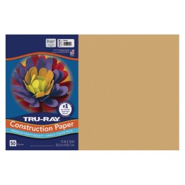 Tru-Ray® Construction Paper, Heavyweight, Almond, 12" x 18", 50 Sheets
