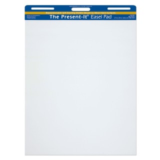 The Present-It® Easel Pad, Self-Adhesive, White, Unruled 27" x 34", 25 Sheets