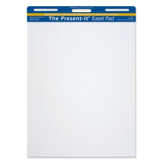 The Present-It® Easel Pad, Self-Adhesive, White, Unruled 25" x 30", 25 Sheets, Pack of 2