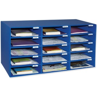 Classroom Keepers® Mailbox, 15-Slot, Blue, 16-3/8"H x 31-1/2"W x 12-7/8"D