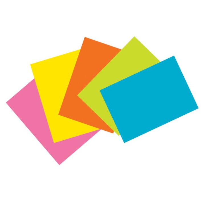 Pacon® Index Cards, 5 Super Bright Assorted Colors, Unruled, 4" x 6", 100 Cards