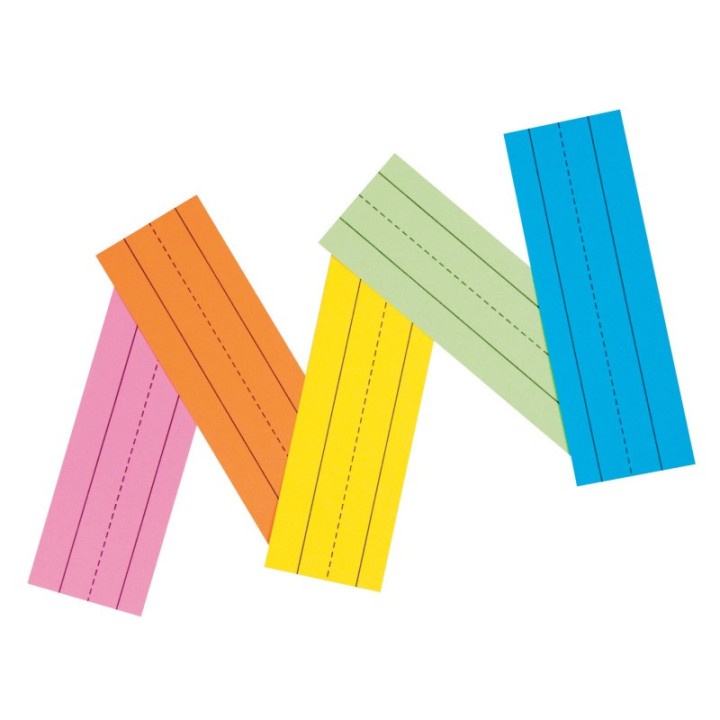Pacon® Super Bright Flash Cards, 5 Assorted Colors, 1-1/2" x 3/4" Ruled 3" x 9", 100 Cards