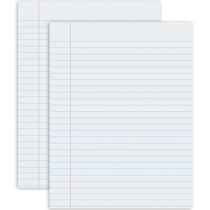 Pacon® Composition Paper, White, Red Margin, .375" Ruled, 8-1/2" x 11", 500 Sheets Per Pack, 2 Packs