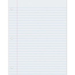 Pacon® Composition Paper, White, 3-Hole Punched, Red Margin, 3/8" Ruled, 8-1/2" x 11", 500 Sheets