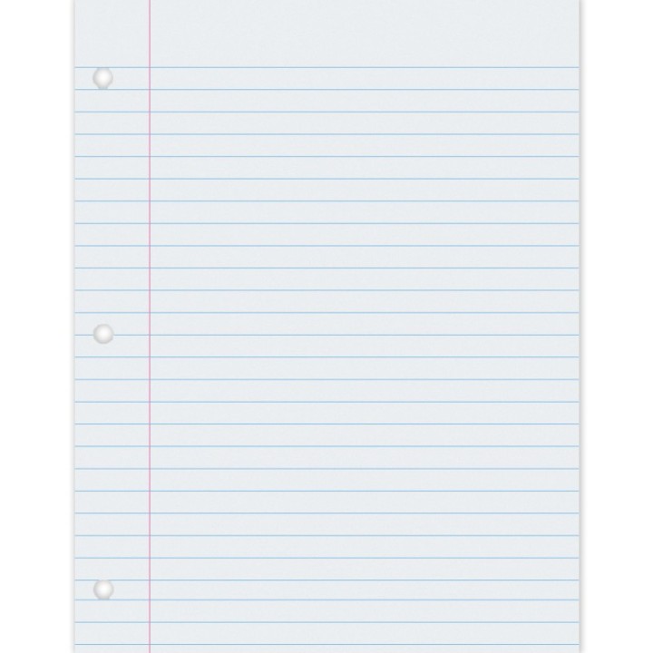 Pacon® Composition Paper, White, 3-Hole Punched, Red Margin, 3/8" Ruled, 8-1/2" x 11", 500 Sheets