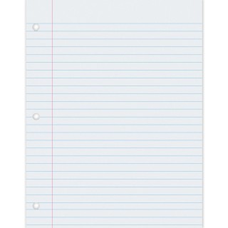 Pacon® Composition Paper, White, 3-Hole Punched, Red Margin, 0.375" Ruled, 8-1/2" x 11", 500 Sheets Per Pack, 2 Packs