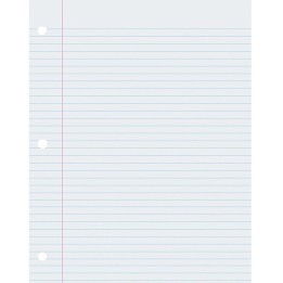 Pacon® Composition Paper, White, 3-Hole Punched, Red Margin, 9/32" Ruled, 8-1/2" x 11", 500 Sheets
