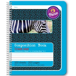 Pacon® Primary Composition Book, Spiral Bound, D'Nealian/Zaner-Bloser, 1/2" x 1/4" x 1/4" Ruled, 9-3/4" x 7-1/2", 100 Sheets