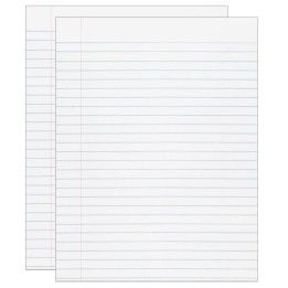 Pacon® Composition Paper, White, Red Margin, 3/8" Ruled 8" x 10-1/2", 500 Sheets Per Pack, 2 Packs