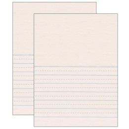 Pacon® Newsprint Handwriting Paper, Picture Story, 7/8" x 7/16" Ruled Short, 9" x 12", 500 Sheets Per Pack, 2 Packs