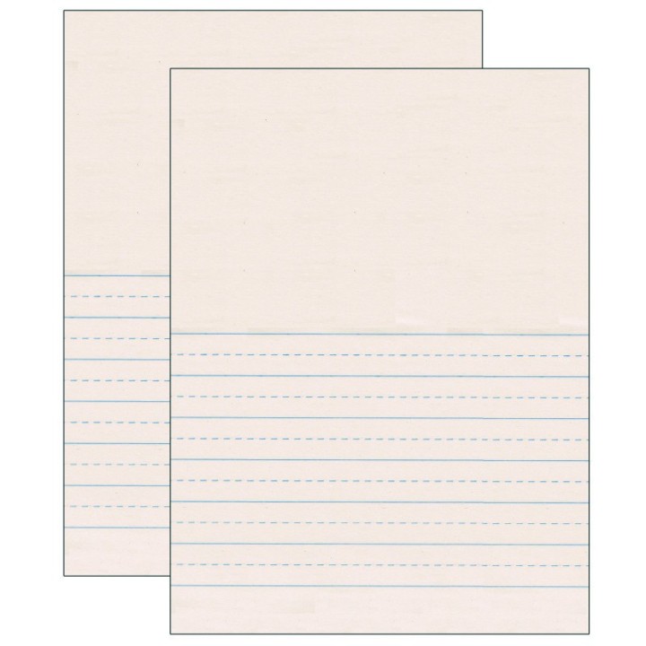 Pacon® Newsprint Handwriting Paper, Picture Story, 7/8" x 7/16" Ruled Short, 9" x 12", 500 Sheets Per Pack, 2 Packs