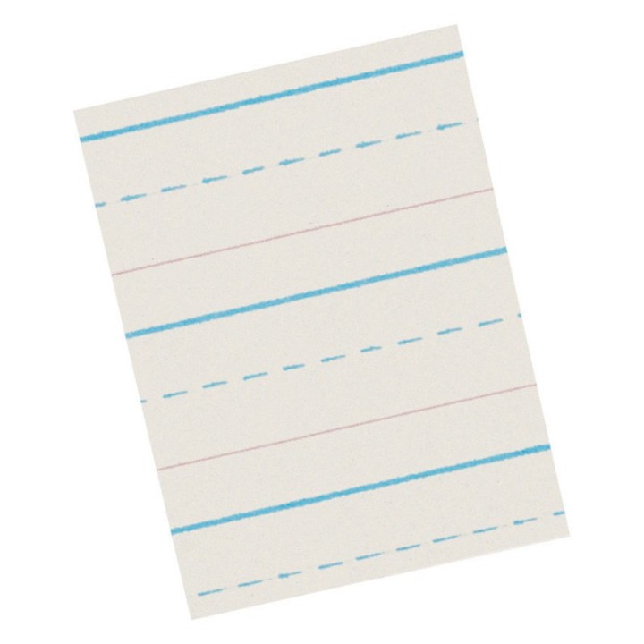 Pacon® Newsprint Handwriting Paper, Skip-A-Line, Grade 1, 1/2" x 1/4" x 1/4" Ruled Long, 11" x 8-1/2", 500 Sheets