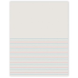 Pacon® Newsprint Handwriting Paper, Picture Story, Grade 2, 1/2" x 1/4" x 1/4" Ruled Short, 8-1/2" x 11", 500 Sheets