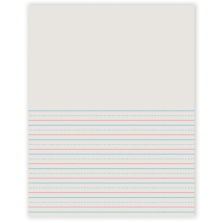 Pacon® Newsprint Handwriting Paper, Picture Story, Grade 2, 1/2" x 1/4" x 1/4" Ruled Short, 8-1/2" x 11", 500 Sheets