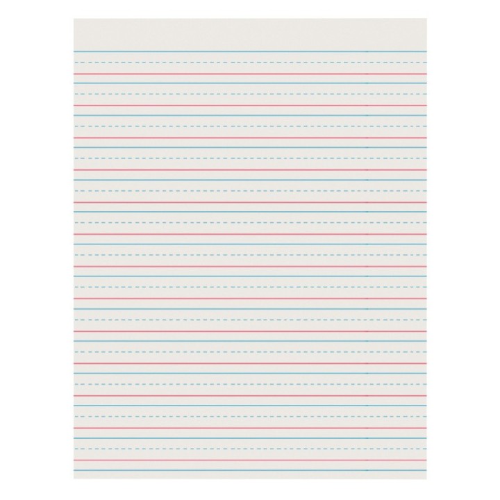 Pacon® Newsprint Handwriting Paper, Skip-A-Line, Grades 2-3, 1/2" x 1/4" x 1/4" Ruled Short, 8-1/2" x 11", 500 Sheets