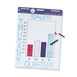 Pacon® Easel Pad, Non-Adhesive, White, 1" Grid Ruled 27" x 34", 50 Sheets