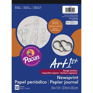 UCreate® Newsprint Pad, White, 9" x 12", 50 Sheets