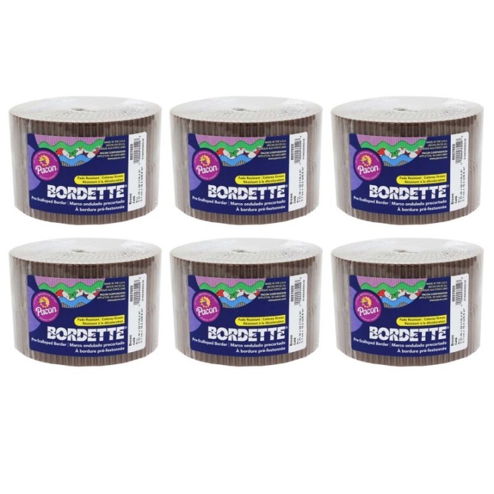 Bordette® Decorative Border, Brown, 2-1/4" x 50', 6 Rolls