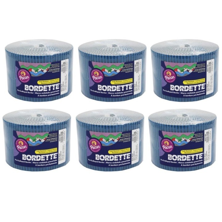 Bordette® Decorative Border, Rich Blue, 2-1/4" x 50', 6 Rolls