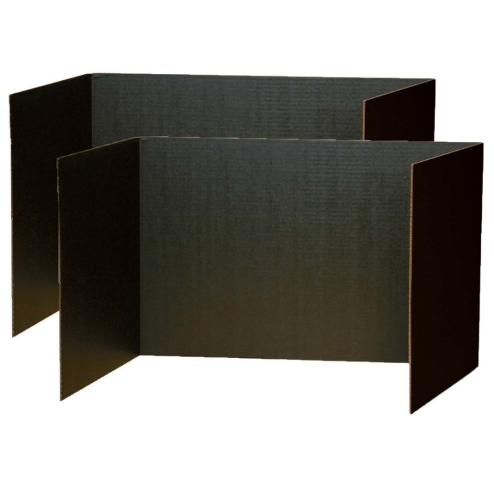 Pacon® Privacy Boards, Black, 48" x 16", 4 Per Pack, 2 Packs