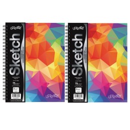 UCreate® Fashion Poly Sketch Book, 9" x 12", 75 Sheets, Kaleidoscope Design, Pack of 2