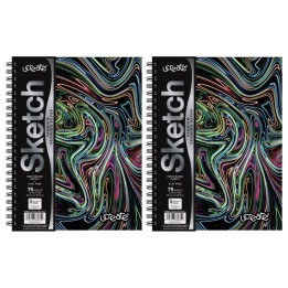 UCreate® Fashion Poly Sketch Book, 9" x 12", 75 Sheets, Neon Abstract Design, Pack of 2