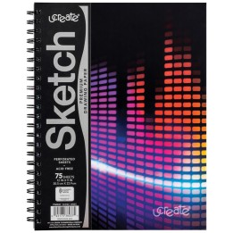 UCreate® Fashion Poly Sketch Book, Sonic Vibes, Unruled, 12" x 9"