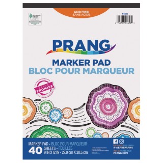 Prang® Marker Pad, White, 9" x 12", 40 Sheets
