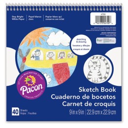 Prang® Sketch Book, White, 9" x 9", 40 Sheets