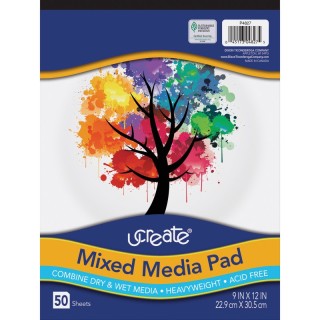 UCreate® Mixed Media Pad, 9" x 12", 50 Sheets