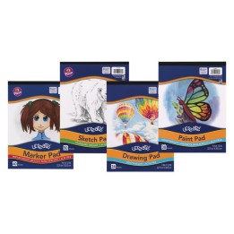 UCreate® Art Pad Bundle, 9" x 12", Sketch, Drawing, Paint, Marker, Set of 4