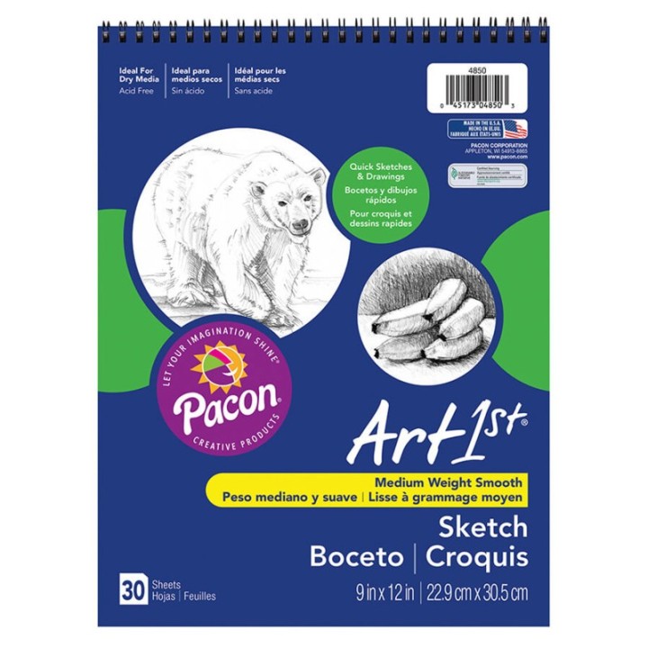 UCreate® Sketch Book, Standard Weight, 9" x 12", 30 Sheets