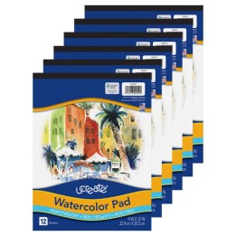 UCreate® Watercolor Pad, 90 lb., 9" x 12", 12 Sheets, Pack of 6