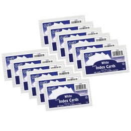 Pacon® Index Cards, White, Ruled, 1/4" Ruled 3" x 5", 100 Per Pack, 12 Packs