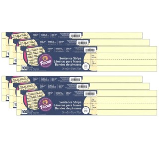 Pacon® Sentence Strips, Manila, 3" x 24", 100 Strips Per Pack, 6 Packs