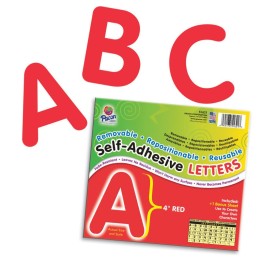 Pacon® Self-Adhesive Letters, Red, Puffy Font, 4", 78 Characters
