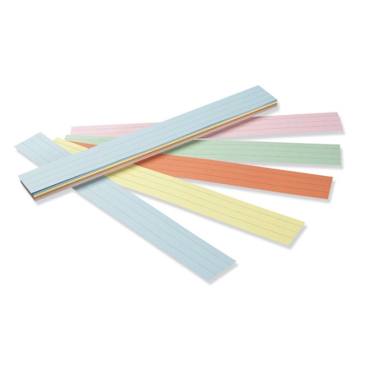 Pacon® Sentence Strips, 5 Assorted Colors, 1-1/2" Ruled, 3" x 24", 100 Strips