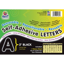 Pacon® Self-Adhesive Letters, Black, Puffy Font, 2", 159 Characters