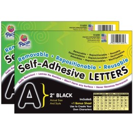 Pacon® Self-Adhesive Letters, Black, Puffy Font, 2", 159 Characters Per Pack, 2 Packs