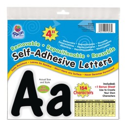 Pacon® Self-Adhesive Letters, Black, Cheery Font, 4", 154 Characters