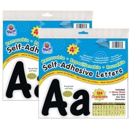 Pacon® Self-Adhesive Letters, Black, Cheery Font, 4", 154 Per Pack, 2 Packs