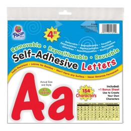 Pacon® Self-Adhesive Letters, Red, Cheery Font, 4", 154 Characters