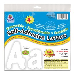 Pacon® Self-Adhesive Letters, White, Cheery Font, 4", 154 Characters