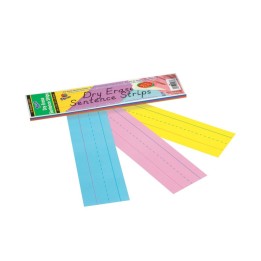 Pacon® Dry Erase Sentence Strips, 3 Assorted Colors, 1-1/2" X 3/4" Ruled, 3" x 12", 30 Strips