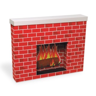 Corobuff® Corrugated Paper Fireplace, Tu-Tone Brick, 30"H x 38"W x 7"D