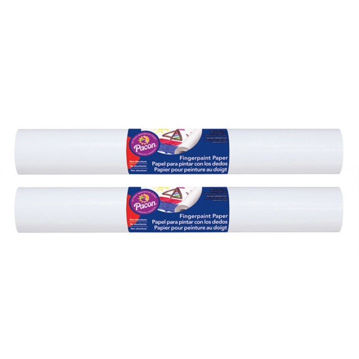 Prang® Fingerpaint Paper, White, 16" x 100', 2 Rolls