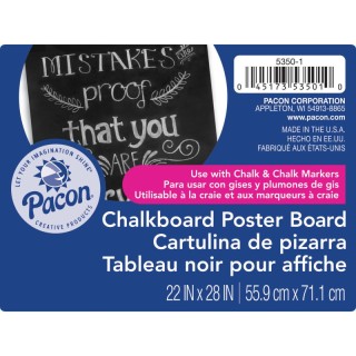 UCreate® Premium Chalkboard Poster Board, Black, 22" x 28", 25 Sheets