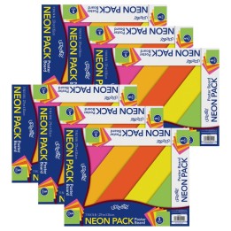 UCreate® Poster Board, 5 Assorted Colors, Neon, 11" x 14", 5 Sheets Per Pack, 6 Packs